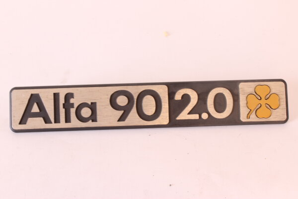 Modellzeichen Schriftzug Alfa 90 2.0 Kleeblatt gold Alfa 90 NOS Original